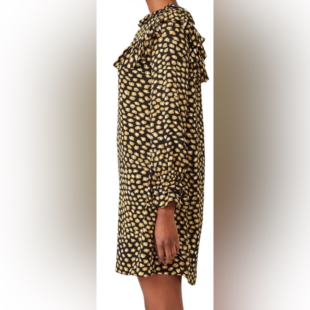 Slate & Willow Black and Gold Ruffled Shift Dress - Picture 3 of 7